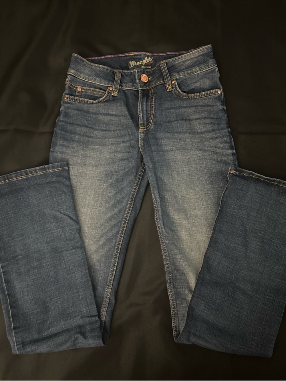 Wrangler jeans juniors size 3 Dark Blue Boot Cut Jeans